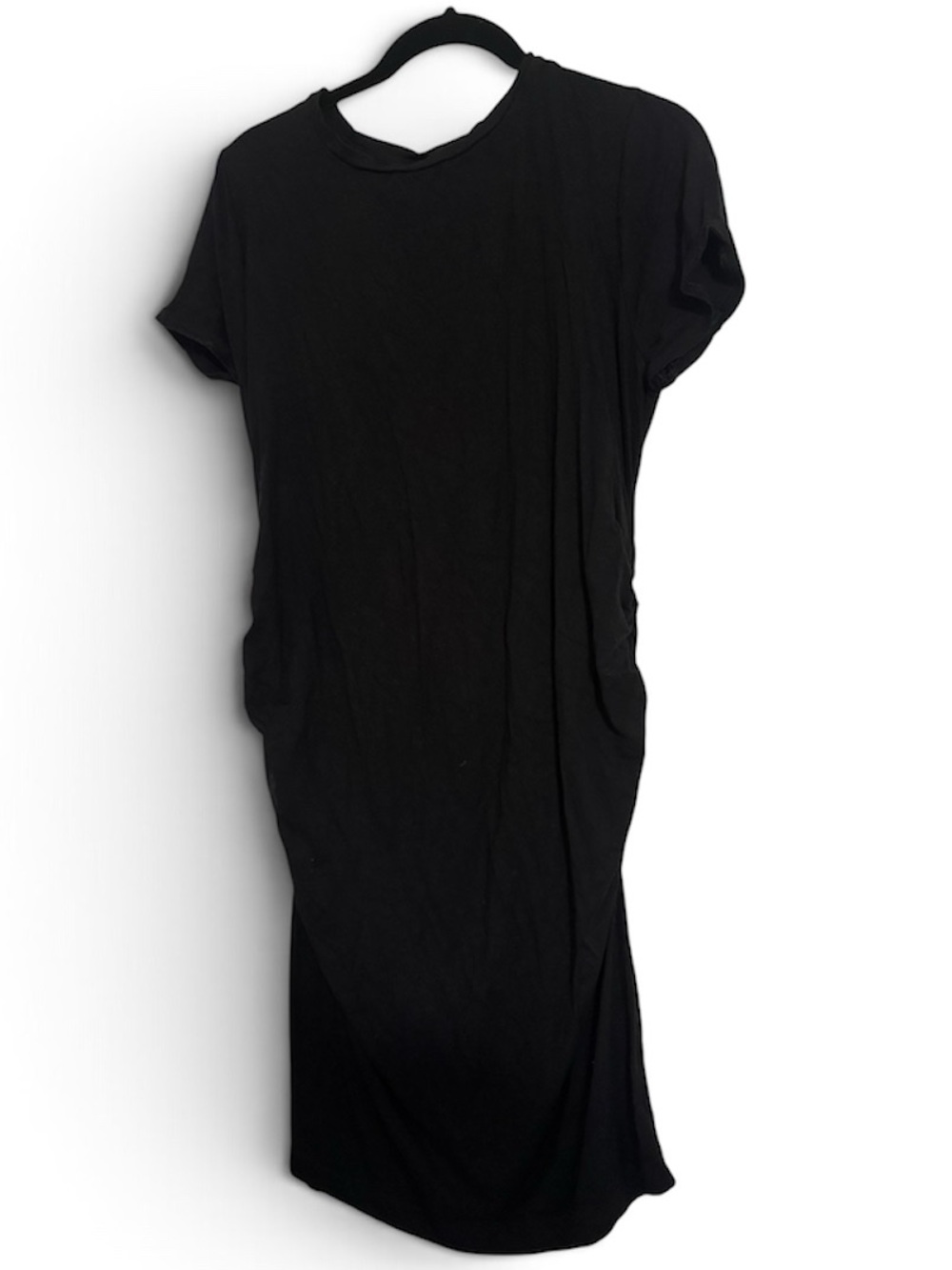 Motherhood Martnity Black Short-Sleeve Midi T-Shirt Dress